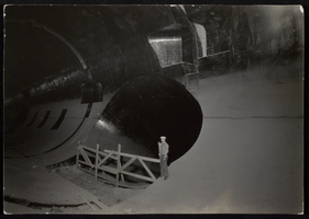 Photograph of final wall of penstock, Hoover Dam, circa 1930-1935