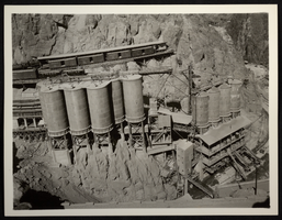 Photograph of cement plant water tanks, Hoover Dam, April 17, 1934