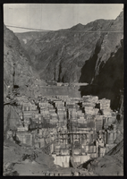 Photograph of concrete pouring forms, Hoover Dam construction site, November 27, 1933