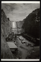 Photograph of Hoover Dam construction site, circa mid 1930s