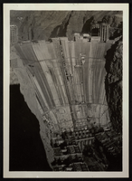 Photograph of Hoover Dam construction site, circa mid 1930s