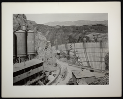 Photograph of Hoover Dam construction, circa 1930-1935