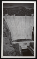 Photograph of downstream face of Hoover Dam, circa 1934-1935