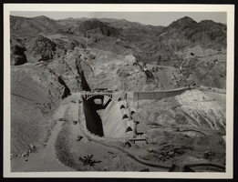 Photograph of construction of Hoover Dam spillway, July 25, 1935