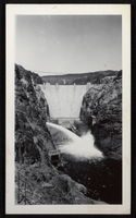 Photograph of downstream face of Hoover Dam, circa 1935-1936