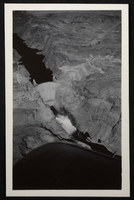 Aerial photograph of Hoover Dam, Colorado River, Black Canyon, circa 1935-1936
