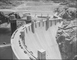 Film transparency of the crest of Hoover Dam, circa mid 1930s