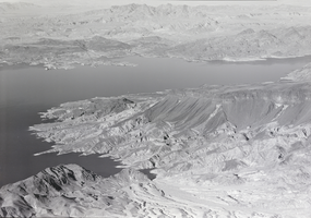 Film transparency of an aerial view of Lake Mead, circa 1930s-1950s