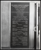 Photograph of plaque near the elevator at Hoover Dam, September 30, 1935