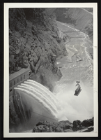 Photograph of open valves at Hoover Dam, circa 1934-1936