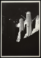 Photograph of the intake towers at Hoover Dam, circa 1934