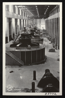 Postcard of generators and interior of Hoover Dam, circa 1935-1940