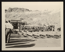 Photograph of the Army band, Hoover Dam, October 1946