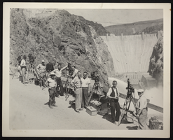 Photograph of film crews and photographers, Hoover Dam, September 30, 1935