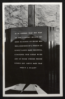 Postcard showing a flagpole base engraved with a memorial inscription, Hoover Dam, September 30, 1935