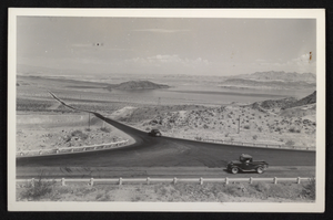 Photograph of Boulder Highway at the South Shore Road turnoff, Lake Mead, circa 1935