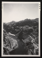 Photograph of Boulder Highway as it nears Hoover Dam, circa 1936