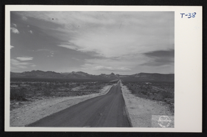 Postcard showing Boulder Highway between Boulder City, Nevada, and Kingman, Arizona, circa 1935