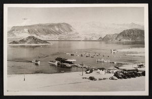 Postcard of a Lake Mead marina site, circa 1934-1950s