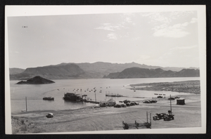 Postcard showing a Lake Mead marina site, circa 1934-1950s