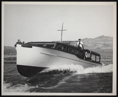 Photograph of power boat on Lake Mead, circa late 1935-1950