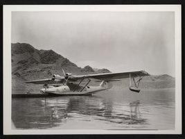 Photograph of military seaplane at Lake Mead, circa late 1930s-1950s