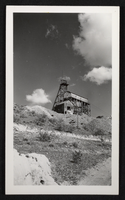 Photograph of mining building and headframe, Kingman, Arizona circa 1940s-1950s