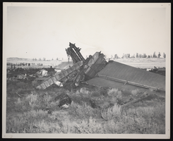 Photograph of airplane wreckage in Williams, Arizona, circa 1940s-1950s