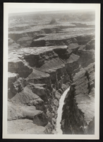 Aerial photograph of part of the Colorado River in the Grand Canyon, circa 1930s-1940s