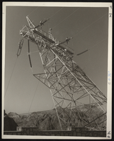 Photograph of a transmission tower, Hoover Dam, circa 1935