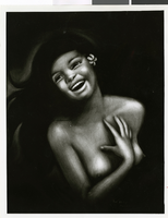 Photograph of a painting of a nude woman by Joy Caros, May 1963