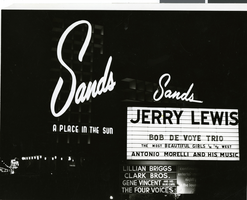 Photograph of the Sands Hotel marquee, Las Vegas, circa 1950s-1960s
