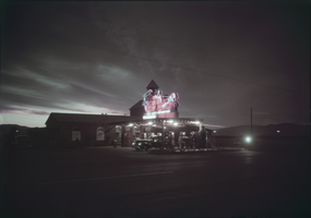 Film transparency of the Last Frontier Hotel and Fire Station, Las Vegas, circa 1940s