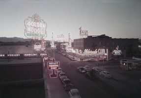 Film transparency of Fremont Street, Las Vegas, circa late 1940s to 1950s