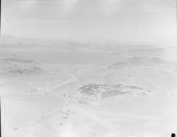 Film transparency showing an aerial view of Boulder City, Nevada, circa 1930s-1940s