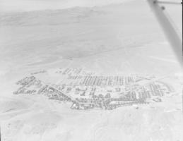 Film transparency showing an aerial view of Boulder City, Nevada, circa 1933-1940s