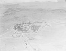Film transparency showing an aerial view of Boulder City, Nevada, circa 1933-1940s
