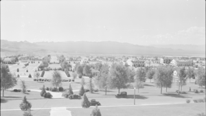 Film transparency showing streets of Boulder City, Nevada, circa 1933-1940s