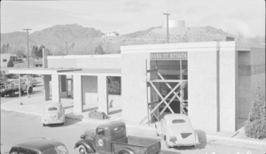 Film transparency of Bank of Nevada, Boulder City, Nevada, circa 1930s-1940s