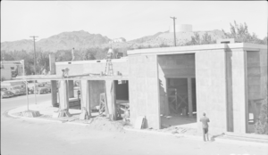 Film transparency of a general view of Boulder City, Nevada, circa 1930s-1940s