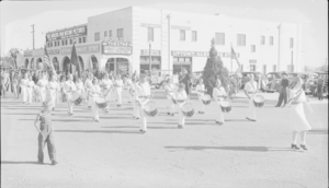 Film transparency of Armistice Day parade, Boulder City, Nevada, circa November 1939