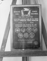 Film transparency of the Boulder Dam Power Decennial plaque, October 25, 1946
