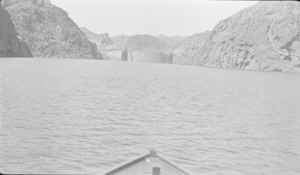 Film transparency of the upstream face of Hoover Dam, circa late 1930s