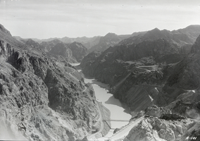 Film transparency of Hoover Dam's downstream, circa 1930s