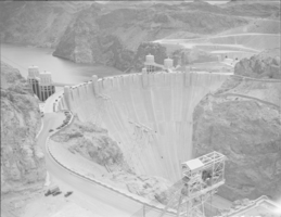 Film transparency of Hoover Dam's downstream face, circa late 1930s