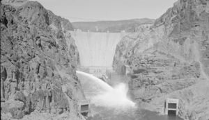 Film transparency of Hoover Dam outlet works, circa late 1930s