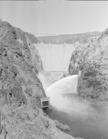 Film transparency showing outlet works at Hoover Dam, circa mid 1930s