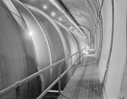 Film transparency showing the interior of Hoover Dam, circa late 1930s