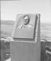 Film transparency of a dedication plaque at Hoover Dam, circa late 1930s