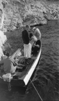 Film transparency of a boat landing, Lake Mead, circa 1931-1936